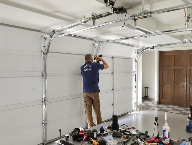 Savannah Garage Door Repair certified technician performing precision garage door repair in Savannah