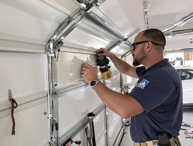 Savannah Garage Door Repair technician quieting a noisy garage door in Savannah