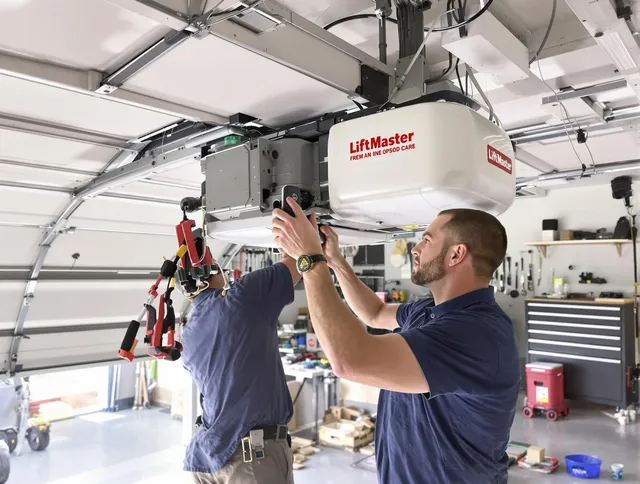 Savannah Garage Door Repair technician performing advanced diagnostics on garage opener in Savannah