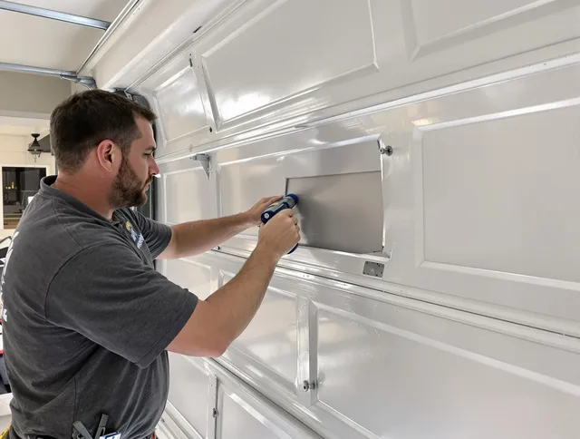 Garage door panel repair by Savannah Garage Door Repair in Savannah